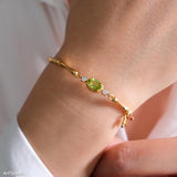 August Birthstone Gold Plated Bracelet