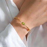 August Birthstone Gold Plated Bracelet