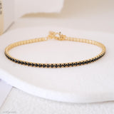 2mm tennis bracelet, Minimalist black stone bracelet, Christmas gifts