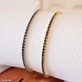 Gold black diamond tennis bracelet, 