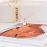 Dainty gold opal necklace with zirconia pendant, 2 in 1 layered necklace design, elegant everyday jewelry by art7jewels