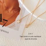 Tiny Reversible Opal Necklace