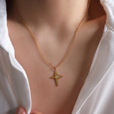 Gold Star Necklace with Natural Opal, Celestial Opal Pendant, Dainty Minimalist Gold Jewelry, North Star Gift for He