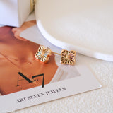 Clover Shell Stud Earrings