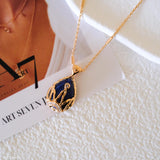 Lapis Lazuli Crown Teardrop Nekclace