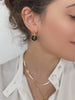 Black onyx hoop earrings