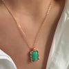 Amazonite Necklace, Green Gemstone Pendant, Statement necklace, 925s silver necklace, Gift for her