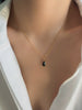 18k Gold baguette black onyx necklace 