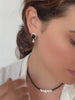 Dainty Black onyx earrings
