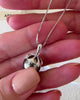 Tahiti black pearl necklace, 12mm black pearl pendant, Gray pearl necklace, Bridesmaid gifts, Silver necklace, Gifts for her