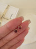 Tiny garnet stud earrings, Genuine garnet earrings, Red gemstone earrings, Birthstone earrings, Gift for her, Christmas gift