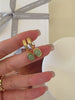 Dainty jade hoop earrings, Oval green jade earrings, Jade dangle earrings, Gemstone hoop earrings, Gifts for her