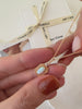 Dainty gold opal necklace,  Fire opal necklace, White opal pendant, Minimalist gold necklace, 925 sterling silver necklace, Gift for her