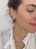  Brown gemstone hoop earrings, Everyday earrings, Gifts for her