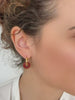  Red gemstone hoop earrings, Double hoop earrings, Anniversary gifts, Gifts for her