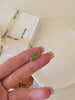 Dainty oval jade stud earrings, Genuine jade earrings, Green gemstone earrings, Silver earrings, Gift for her, Valentine gift