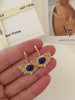 Art deco fan earrings, Dainty Lapis Lazuli Earrings, Filigree fan earrings, Boho earrings, Gift for Her, Blue earrings, Anniversary gift
