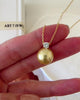 12mm Gold pearl necklace, Gold South Sea pearls necklace, Bridesmaid gifts, 925s Silver necklace,  Gifts for her