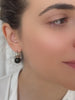 Black onyx hoop earrings