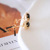 vintage black onyx earrings