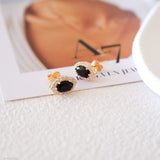 vintage black onyx earrings