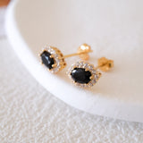 vintage black onyx earrings