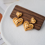 double puffy heart earrings