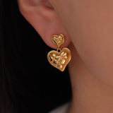 double puffy heart earrings